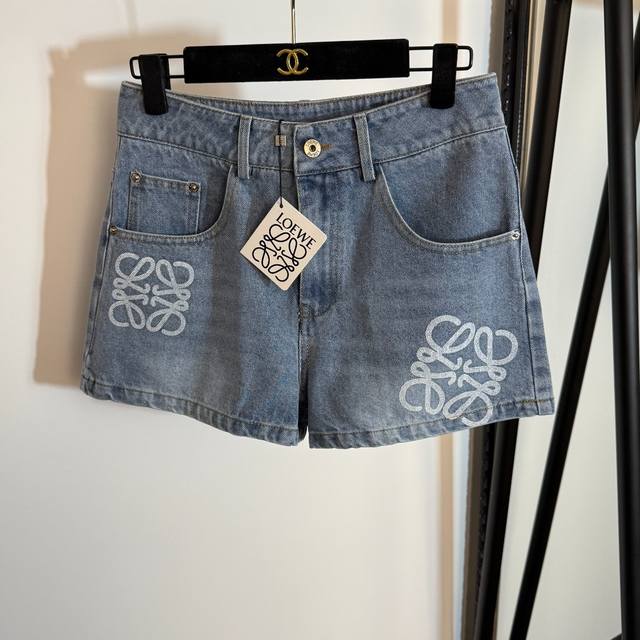 Style No. 20253814 Loew* new logo print slim fit denim shorts, blue, Sml, M size