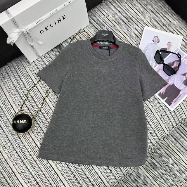 Highly recommend Maxma*A 25Fw early autumn new letter embroidered round neck sho
