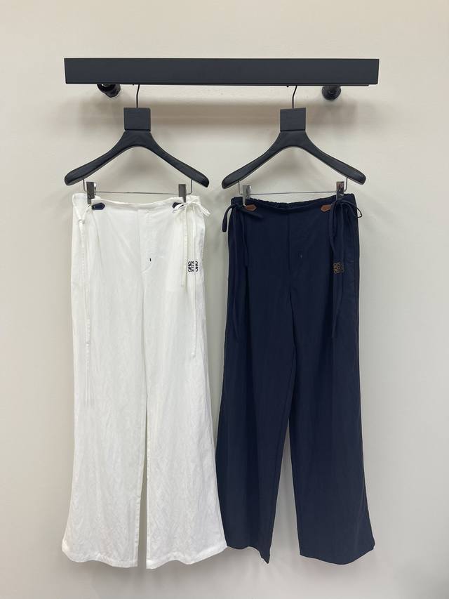 Loew*25 new contrast color embroidery casual pants The color is versatile and th