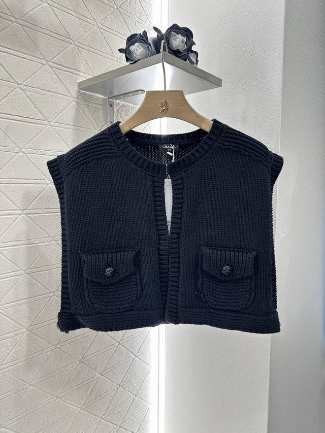 Chane*2025 new arrivals Short knitted vest Customized Yb cotton yarn woven textu
