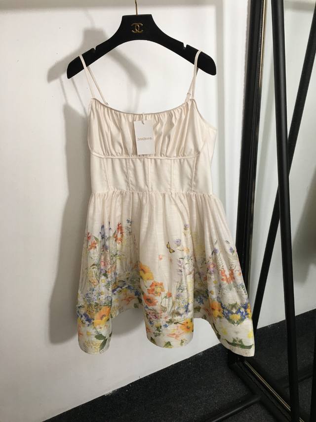 Style No. 2396 Zimmermann new hem colorful flower print tube top suspender puffy