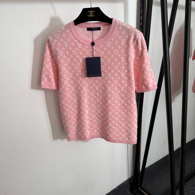 Style No. 20253800 Lv* New style old flower logo jacquard short-sleeved knitted