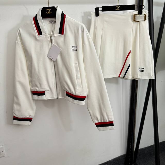 Style No. 20253795 Miumi* new suit, Logo embroidered long-sleeved zipper jacket