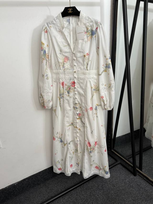 Style No. 20253781 Zimmermann new temperament colorful flower print lace splicin
