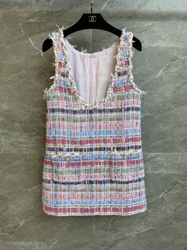 New summer styles are here! Xiangjia pink braided vest dress 2025 spring and sum