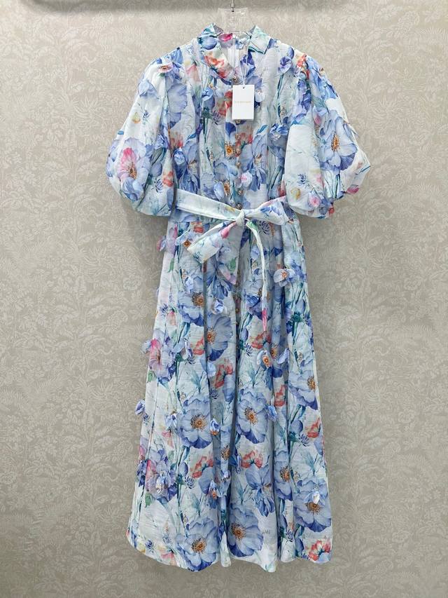 Zimmerman* Zimmerman 25 new two-piece dress with stand-up collar and beading, ma