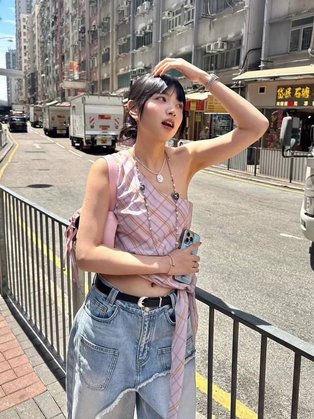 Ra 2025 summer new style flowing hem vest, light and flowing chiffon fabric, hem