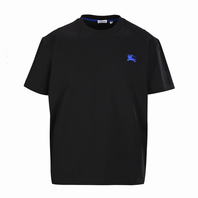 High version Burberry Bbr blue knight embroidered badge short-sleeved T-shirt Th