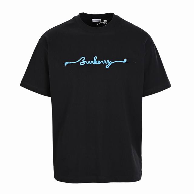 High version Burberry Bbr rope embroidered short-sleeved T-shirt The original ve