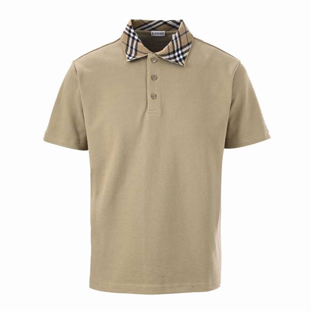 High version Burberry Bbr check patchwork short-sleeved Polo shirt Original cust