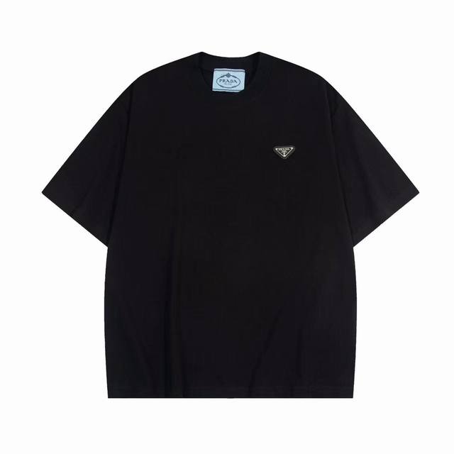 Prada classic iron logo! P-brand couple short-sleeved T-shirt channel boutique r