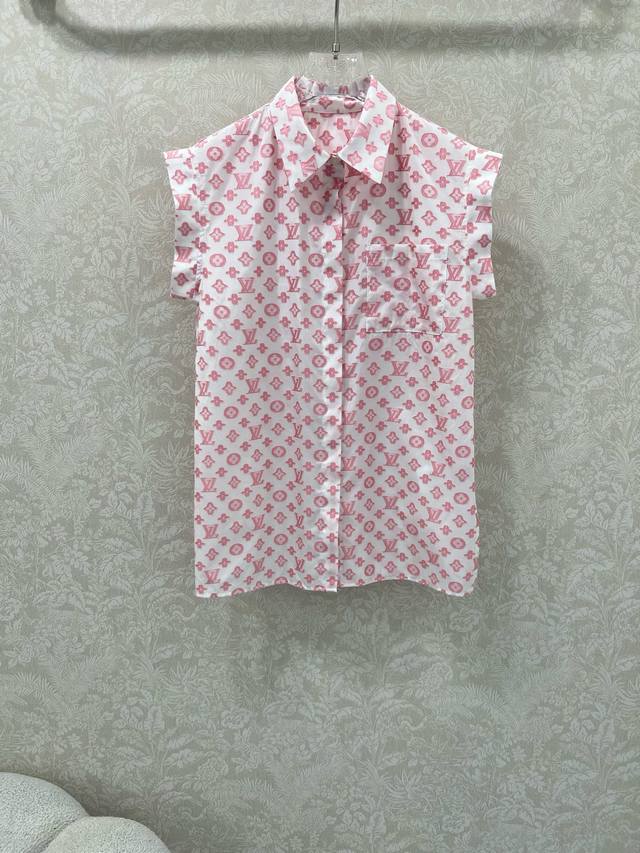 Louis Vuitti* 25 new style lapel waistcoat shirt vest top with dopamine color pr