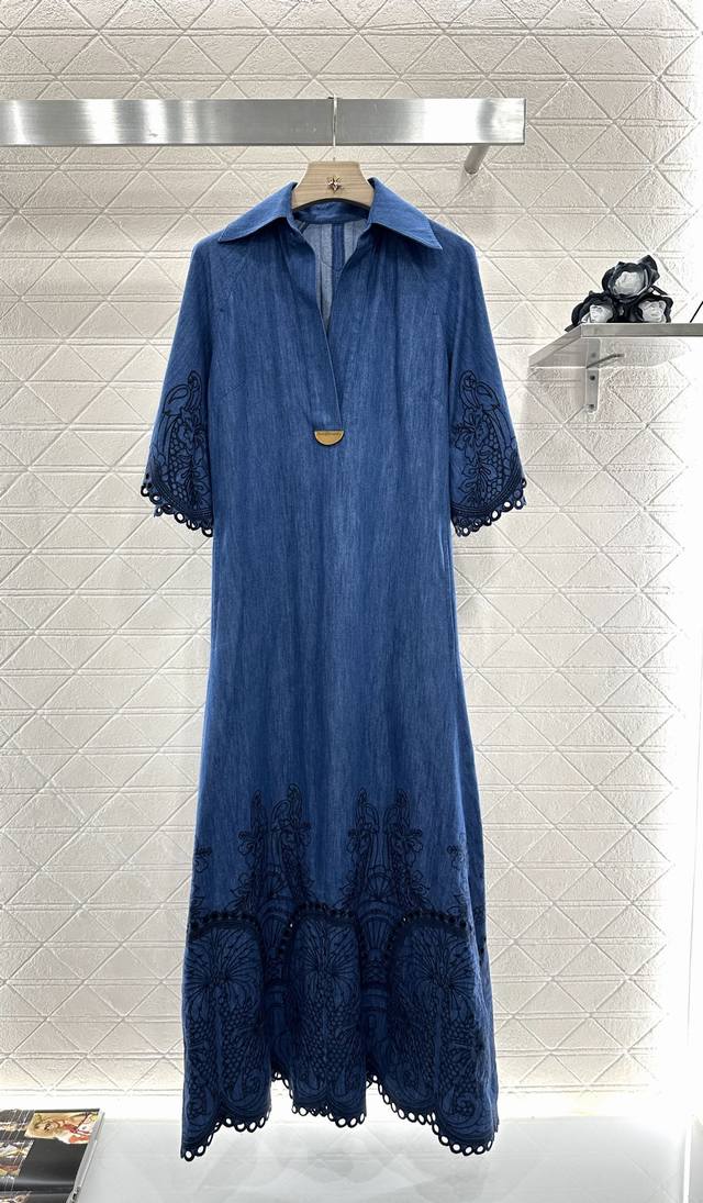 Zimmer Man*2025 new arrivals Heavy embroidered denim dress Customized Yb twill c