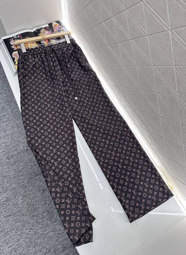 Louis Vuitto*2025 new arrivals printed drawstring trousers custom Yb imported tw