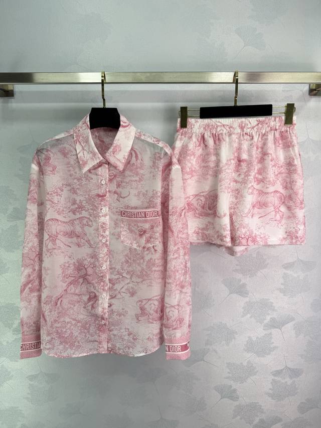 Dio* 2025 Spring and Summer New Series! Printed Pocket Lapel Shirt Elastic Waist