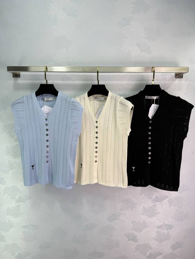 Dio* 2025 Spring and Summer New Series! V-neck knitted short-sleeved cardigan! C