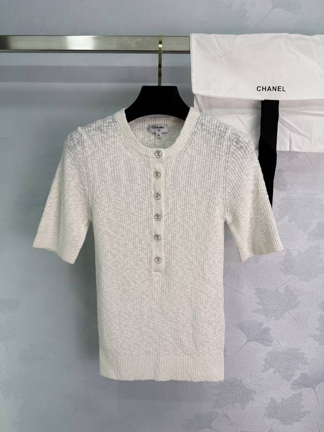 Chane*2025 new arrivals Half-open placket slim fit knitted short sleeves Customi