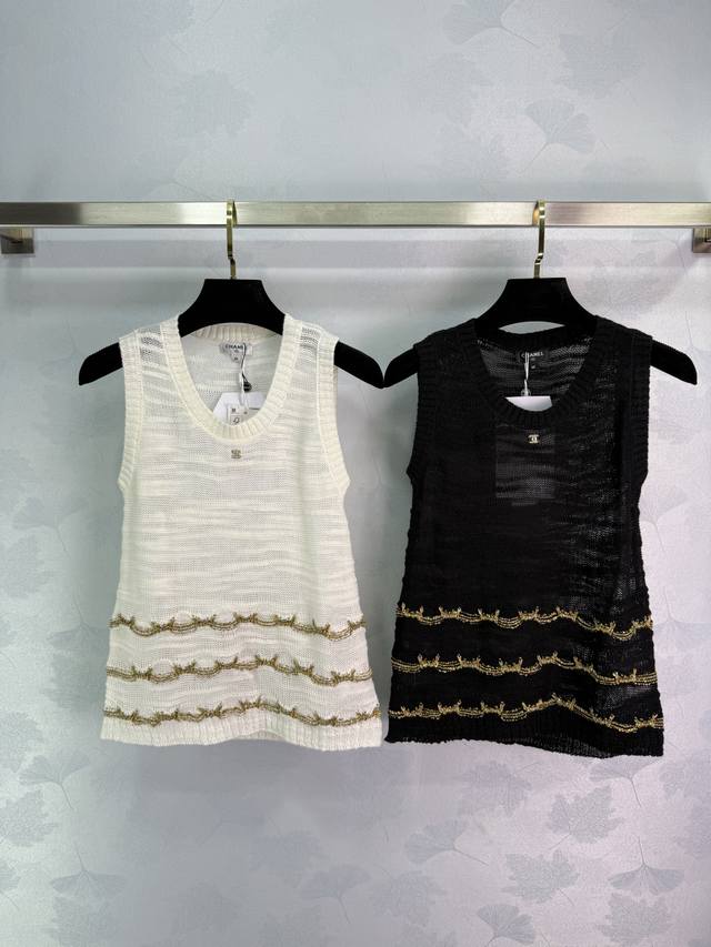 Chane* 2025 Spring and Summer latest collection! Gold thread embroidered knitted