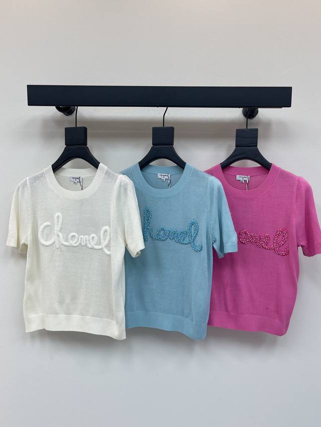 Chan*L 2025 Spring and Summer latest series! Round neck knitted short sleeves! C