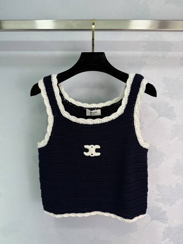 Celin*2025 Spring and Summer latest series! Lace knitted vest! Custom wool yarn