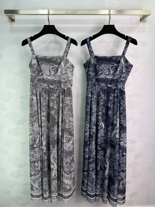 Dio*25 new classic jungle animal tiger print mesh fabric suspender long skirt wi