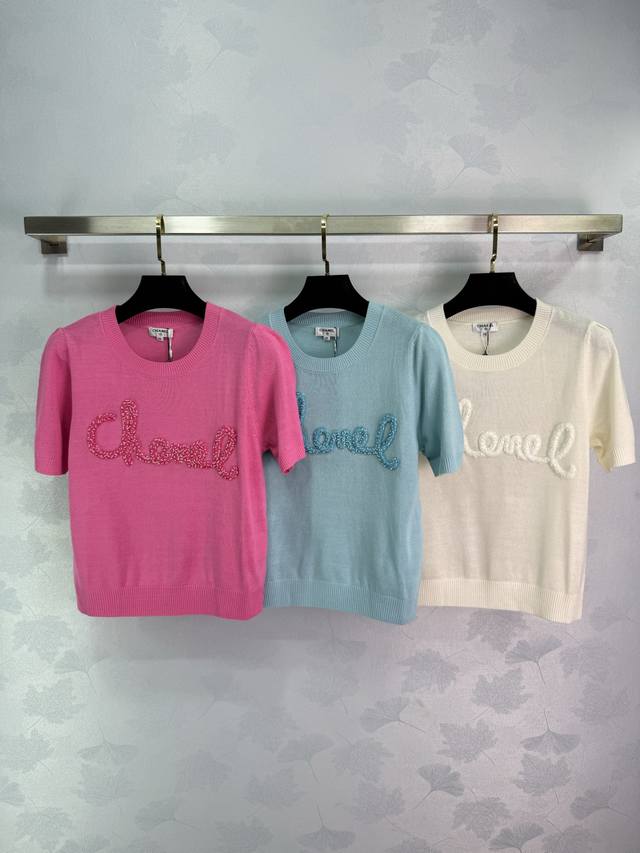 Chan*L 2025 Spring and Summer latest series! Round neck knitted short sleeves! C