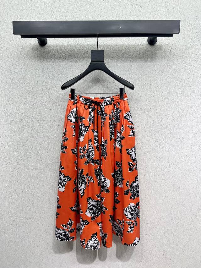 L printed elastic waist skirt custom fabric ~ classic and stylish, can be perfec
