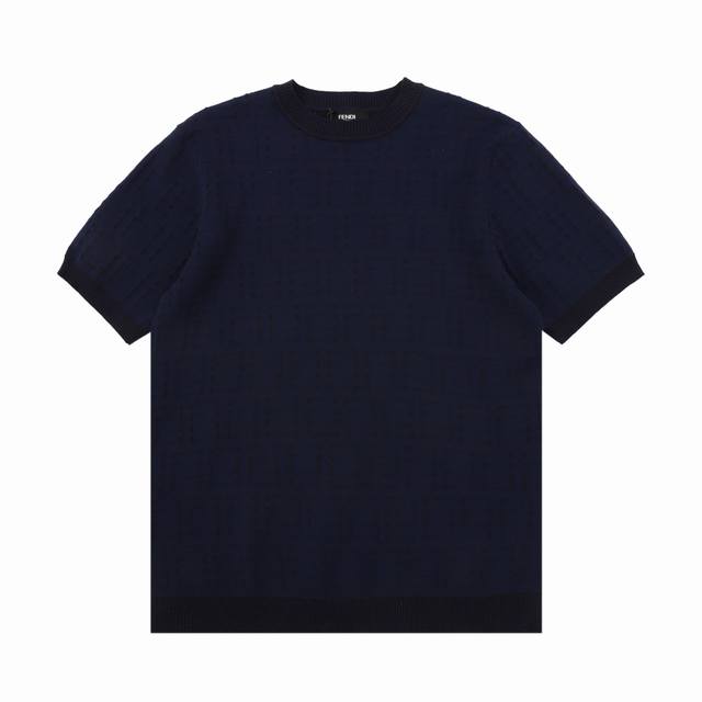 Fendi Fendi double F Sellerid full print knitted short-sleeved T-shirt Size: S-X