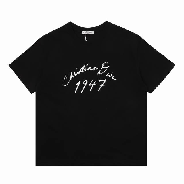 Dior 47 Logo slogan printed couple short-sleeved Tee Size: Xs-L