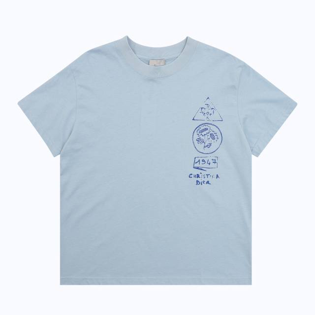 Dior Dior plant painting direct printing short sleeves Size: Xs-L