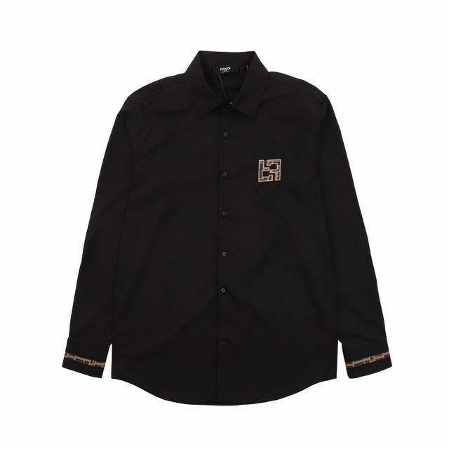 Fendi Fendi Ff embroidered casual long-sleeved shirt Size: Xs-L