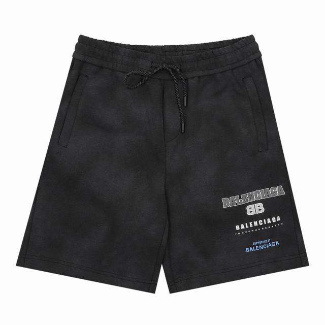 Balenciaga washed logo letter print shorts Size: Xs-L