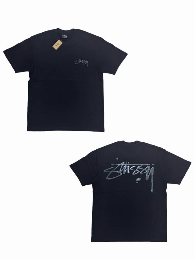 S274# Stussy Ss23 Summer Series Mercury Tee Mercury effect letter logo printed r