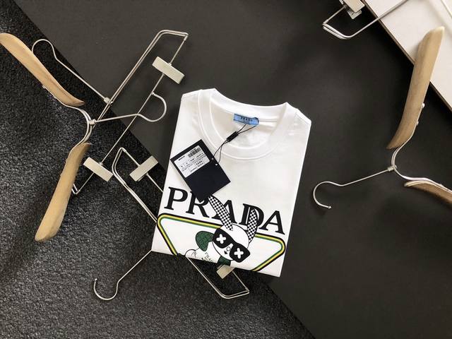 Prada's latest printed short-sleeve shirt, high-quality original short-sleeve sh