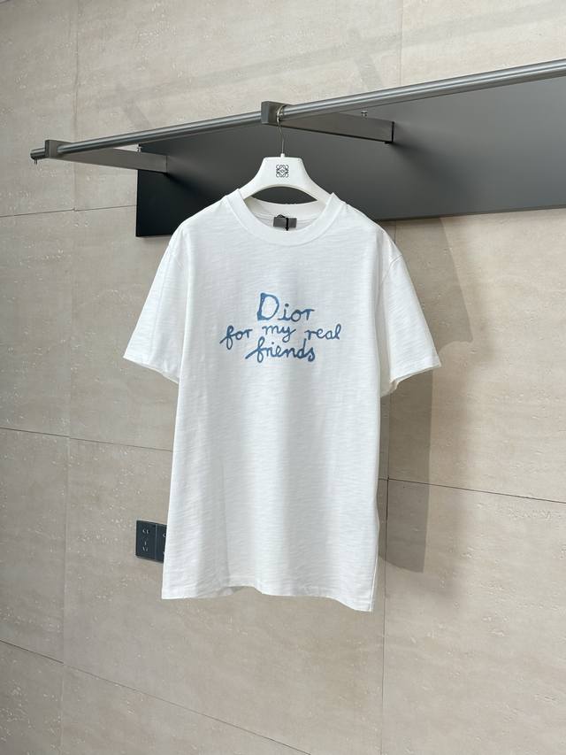 Dio* Dior 25 Spring/Summer new letter embroidered logo short-sleeved T-shirt Cus