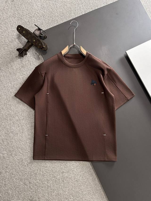 High-end Hermes 25Ss spring and summer new haute couture T-shirt shipped the nex