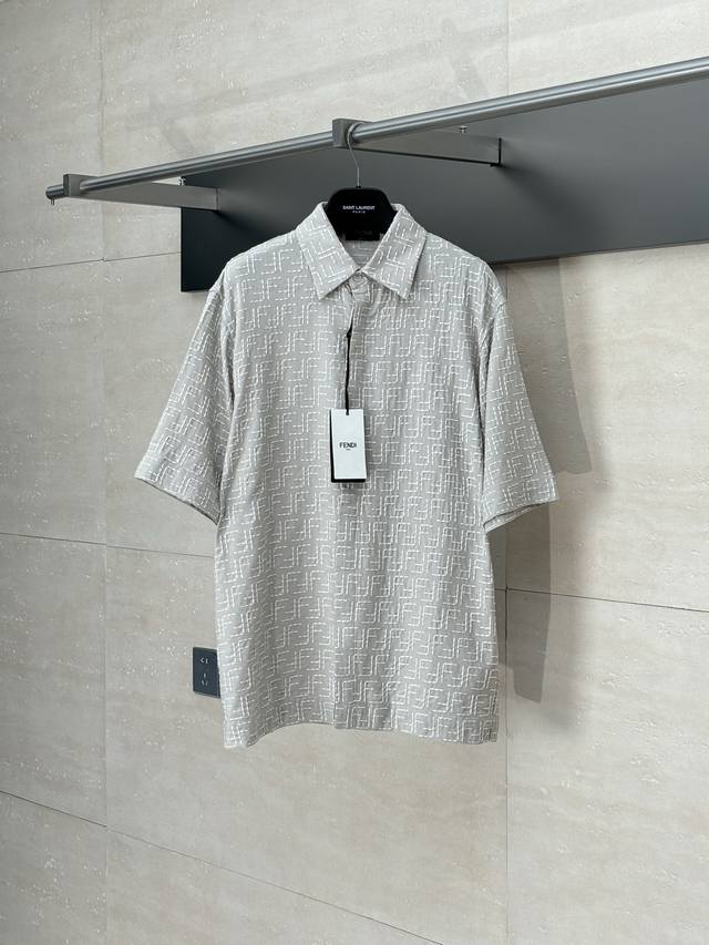 Fend* Fendi 25 Spring/Summer new full-print jacquard suit short-sleeved shirt Cu