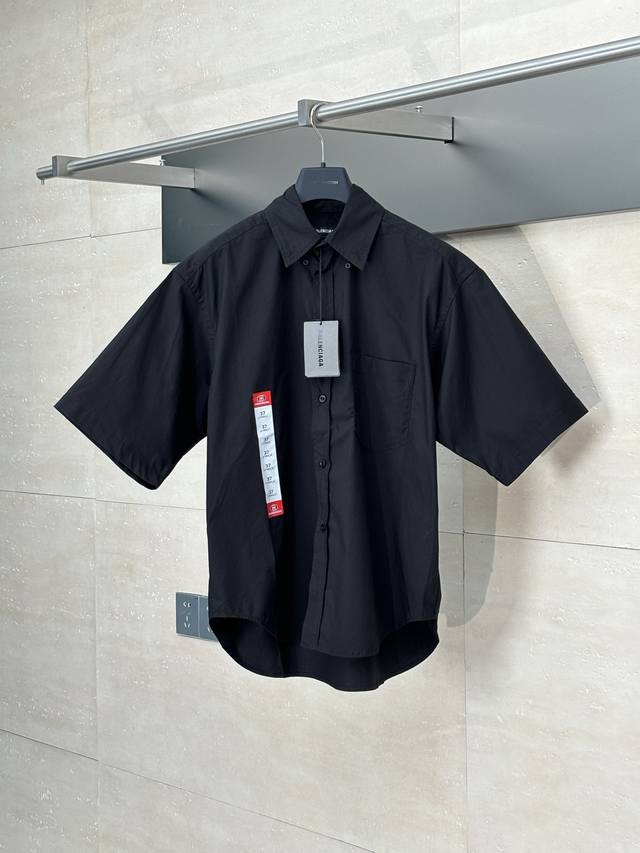 Balenciag* Paris Blcg new label print short sleeve shirt Custom Yb fabric, smoot
