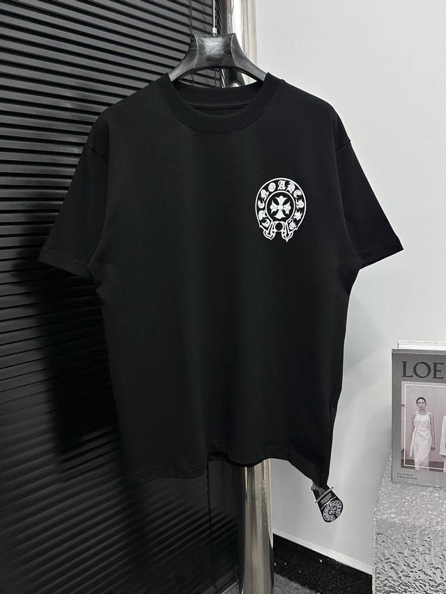 Chromehearts 25Ss starched round neck T-shirt Original fabric official short-sle