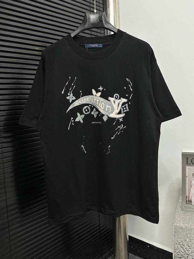 Louis Vuitton 25Ss early spring new letter short sleeves Cotton double yarn jers
