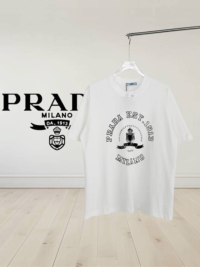 High Quality] Prada Prada 25Ss Spring and Summer latest round front printed fash
