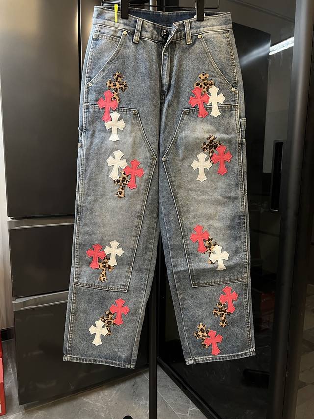 Next day Chrome Hearts 25Fw Ch lumberjack blue and pink + leopard print and leat