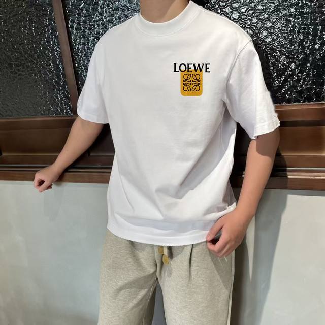 Lo*We 25Ss Master designed the latest fashion brand printed round neck short-sle