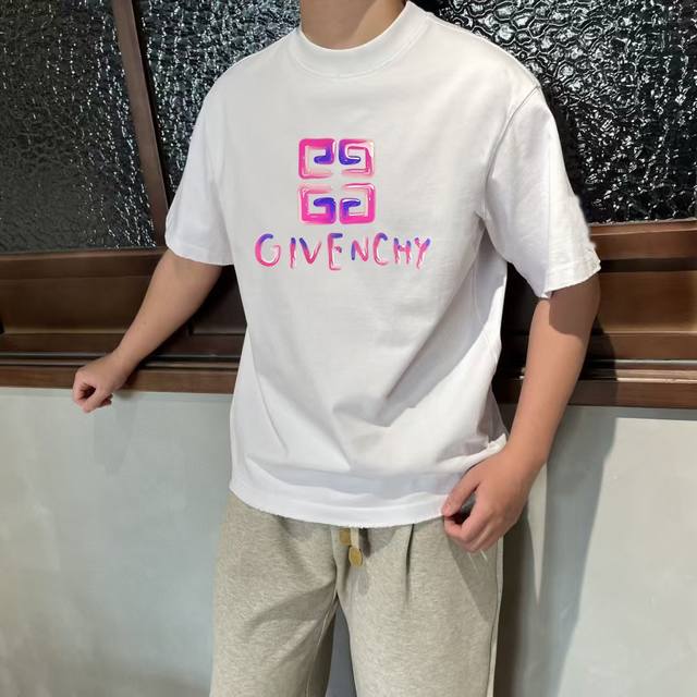 Gvc Givenchy* 25Ss Master hand-designed trendy new product printed round neck sh