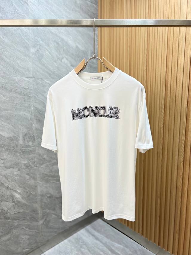 Moncler 2025 latest fashion couple style, classic logo printed round neck T-shir