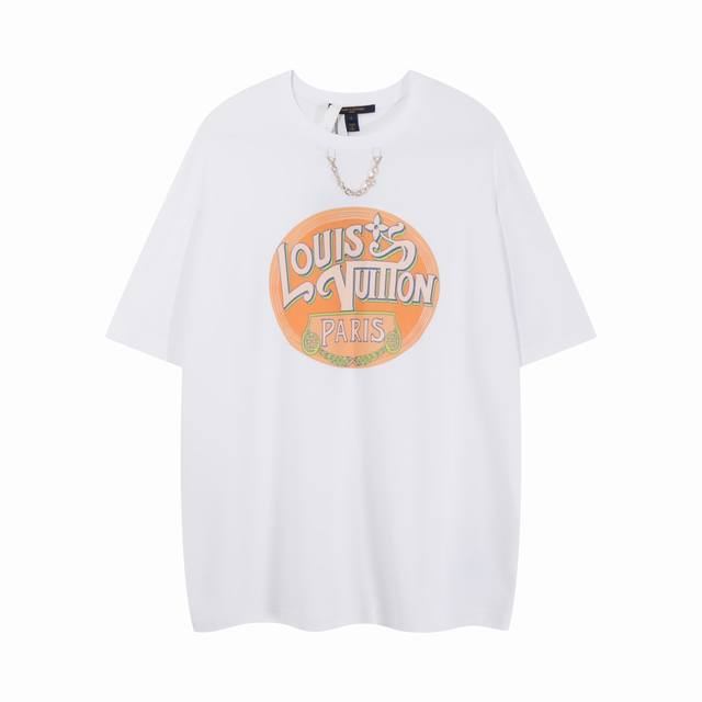 High-quality new product 1V25Ss chain flight stamp short-sleeved T-shirt This T-