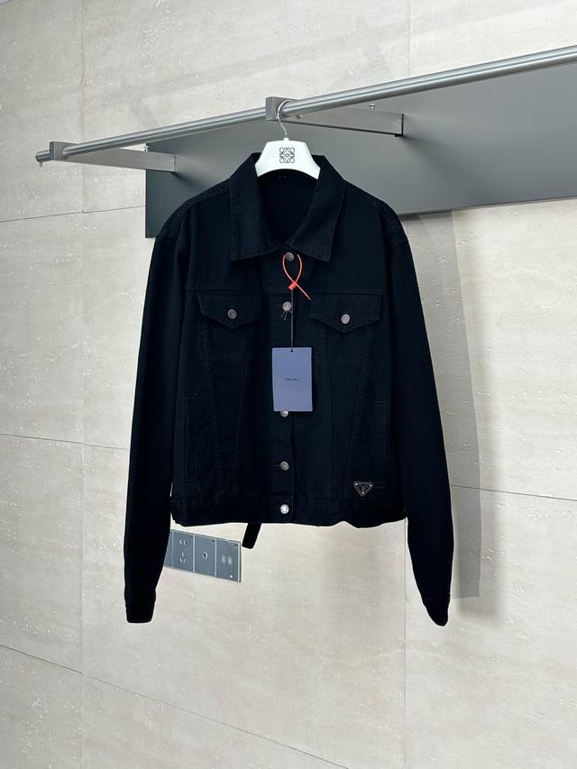 Prada* Prada 25Fw new logo denim jacket Custom-made high-density phantom twill s
