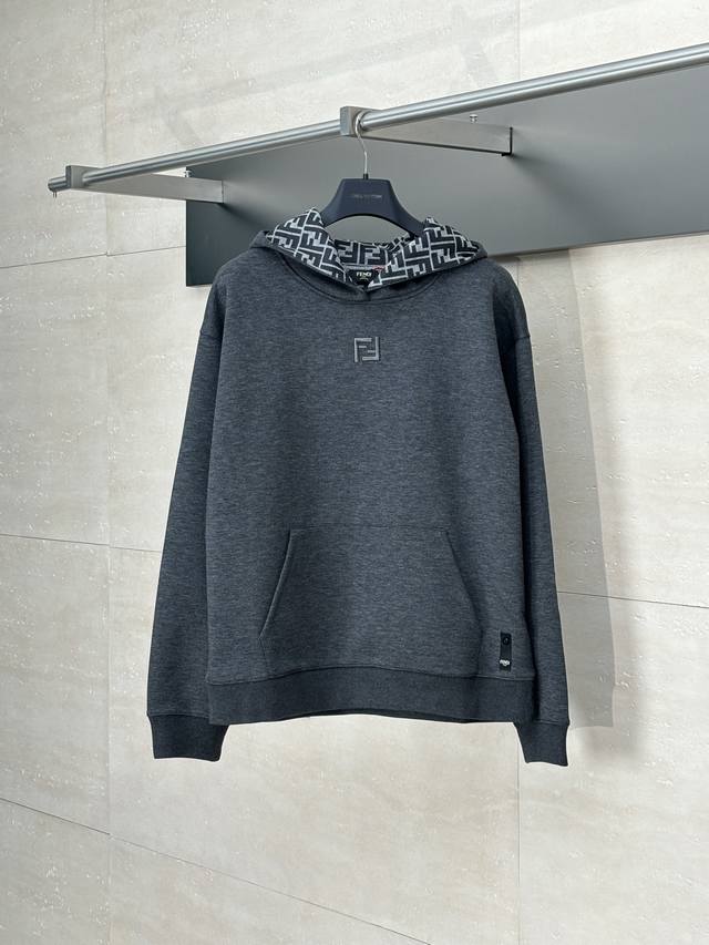 Fendi* Fendi 25 new Ff embroidered hoodie Using imported machine 3D embroidery t
