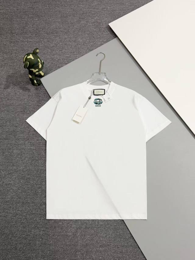 High-end Gucci Gucci collar embroidery back printed foam double G English Cogo r