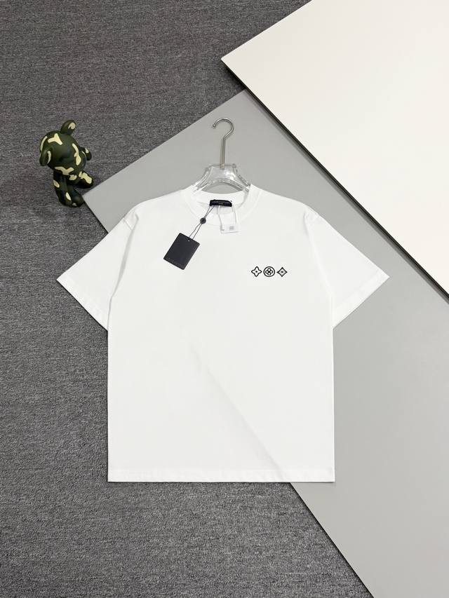 high version] Louis Vuitton*Louis Vuitton classic logo short-sleeved T-shirt *Cu